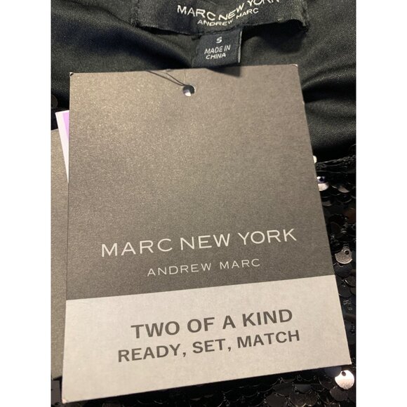 Marc New York Andrew Marc Small S Black Sequin Sleeveless Tank Top Blouse New - Picture 7 of 8